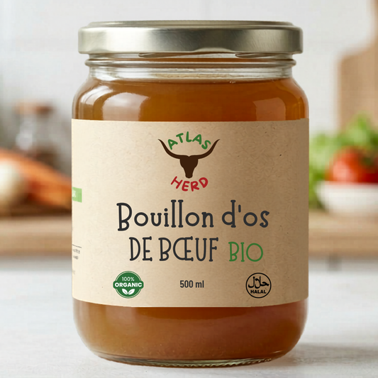 Bouillon d'Os de Boeuf Halal & Bio